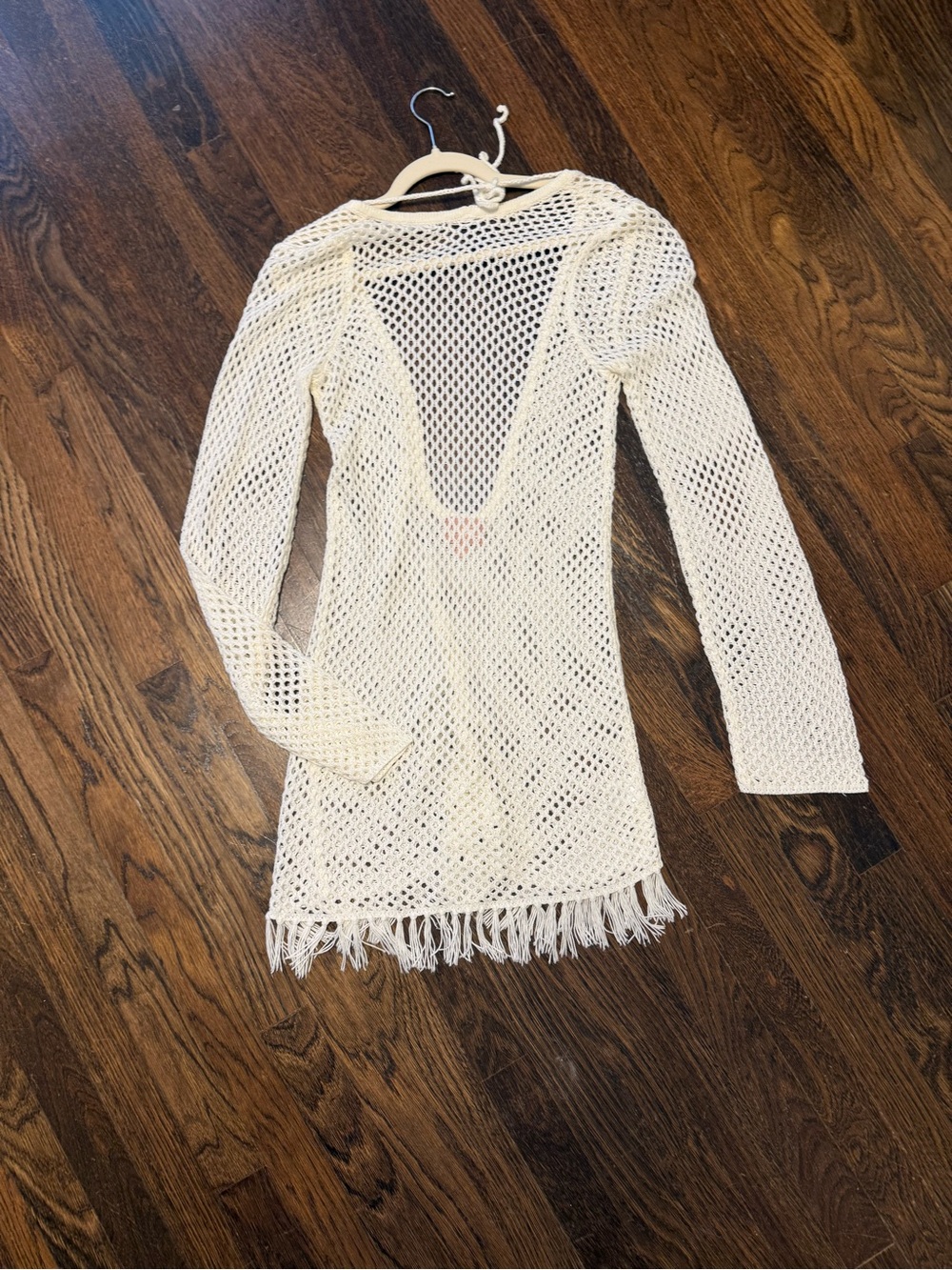 Show Me Your MuMu Off-White Crochet Fringe Swim Coverup